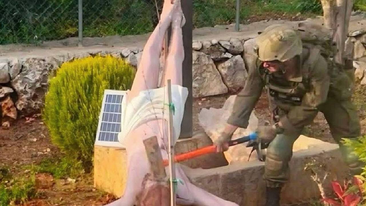 International Incident Unfolds After IDF Soldier Takes Sledge Hammer To Jesus Statue