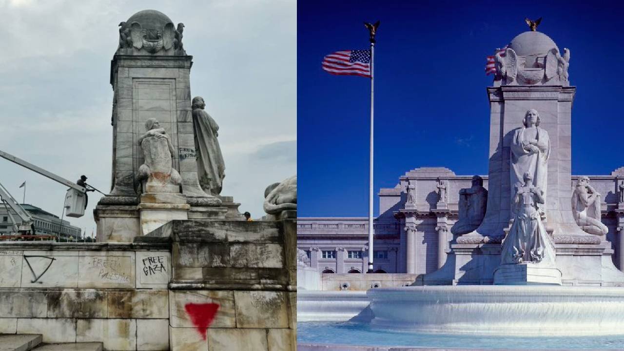 DC Great Again: Historic Columbus Circle Fountain Flows For First Time In Years